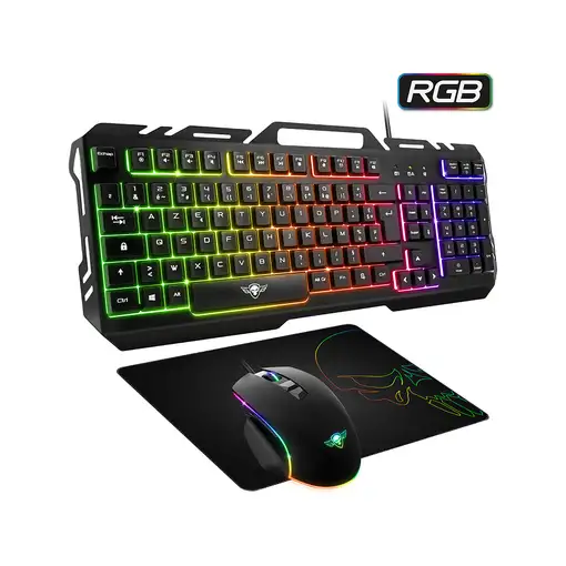 Spirit of Gamer PRO MK5 teclado Ratón incluido Juego USB AZERTY Francés Negro