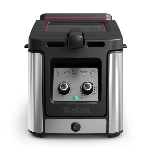 Tefal Clear Duo FR600D Sencillo 0,65 L Independiente 2000 W Freidora Negro, Acero