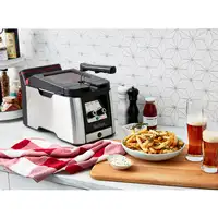 Tefal Clear Duo FR600D Sencillo 0,65 L Independiente 2000 W Freidora Negro, Acero