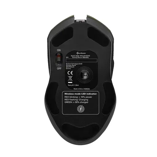 Sharkoon Skiller SGM3 ratón Juego mano derecha RF Wireless + USB Type-A Óptico 600
