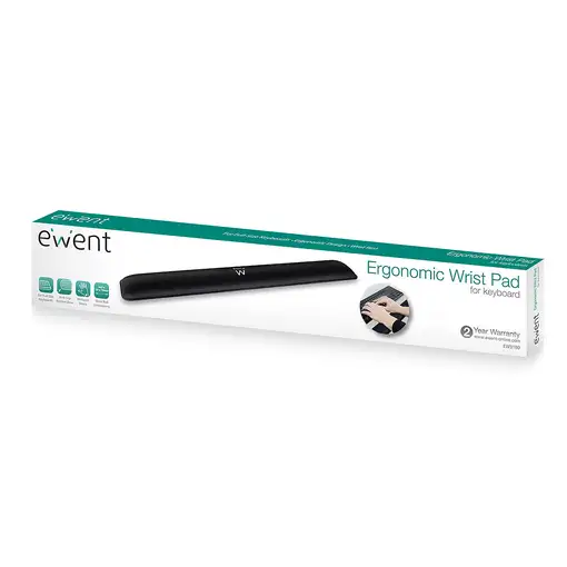 Ewent EW3180 descansa muñecas Poliéster, Caucho Negro