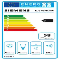 Siemens iQ300 LC67BHM50 campana De pared Acero inoxidable B 720 m³/h