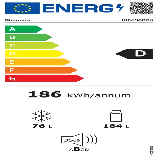 Siemens iQ500 KI86NADD0 nevera y congelador Integrado 260 L D Blanco