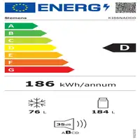 Siemens iQ500 KI86NADD0 nevera y congelador Integrado 260 L D Blanco