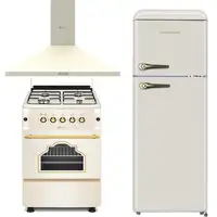 Solthermic® Pack Cocina Gas Crema Rústica 50x55 + Campana 60 Crema + Frigo 1,47