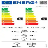 Siemens iQ300 WK12D322ES lavadora-secadora Integrado Carga frontal Blanco E
