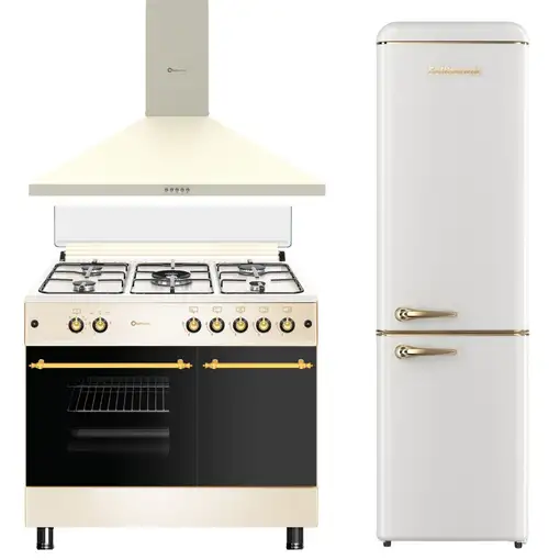 Solthermic® Pack Cocina Gas Crema 90x60 Portabombona + Campana 90 + Combi 1,88