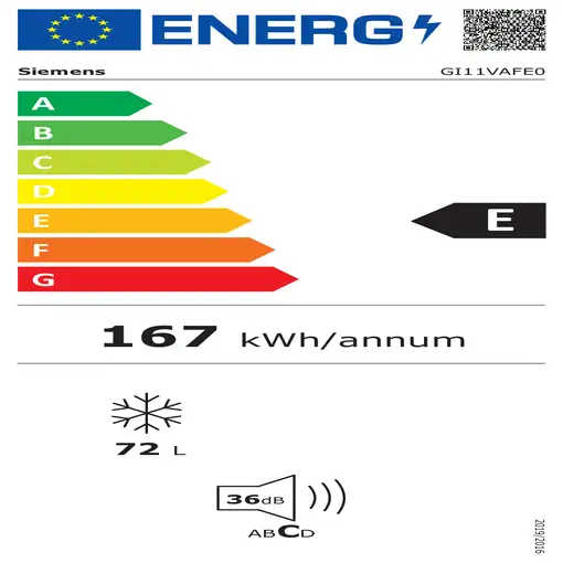 Siemens iQ500 GI11VAFE0 congelador Congelador vertical Integrado 72 L