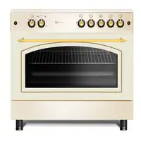 SOLTHERMIC® COCINA F9L50G2-C GAS CREMA RÚSTICA 90X60 HORNO PANORÁMICO