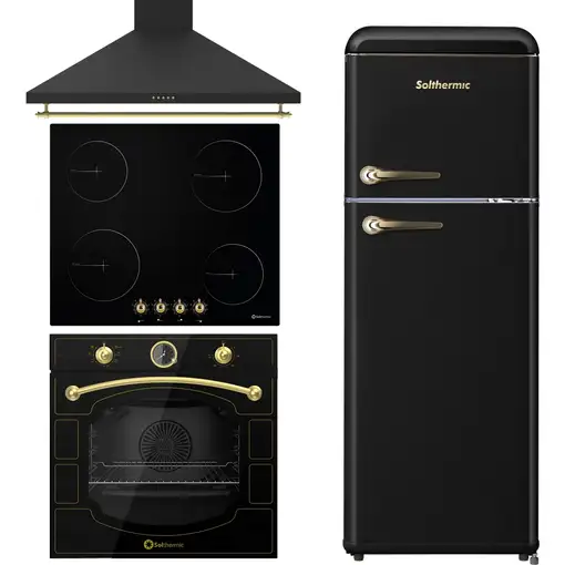 Solthermic® Pack Placa Vitro Pvtc60 4 Fuegos + Campana 60 + Frigo Retro 1,47