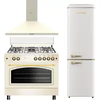 Solthermic® Pack Cocina Gas Crema 90x60 Horno Panorámic + Campana 90 +  Combi 1,88