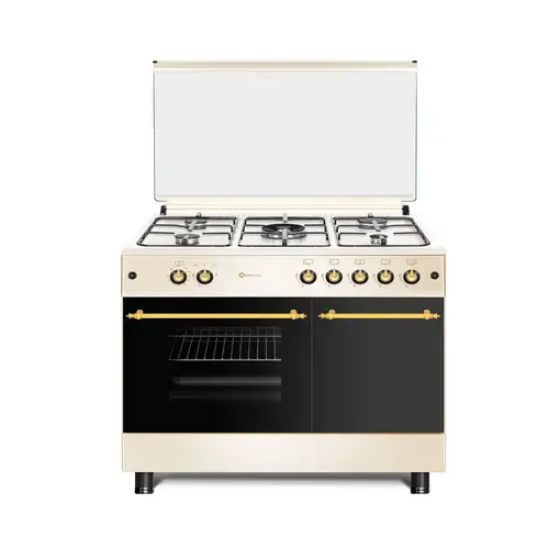 SOLTHERMIC® COCINA F9LT50G2-C GAS CREMA RÚSTICA 90X60 PORTABOMBONA