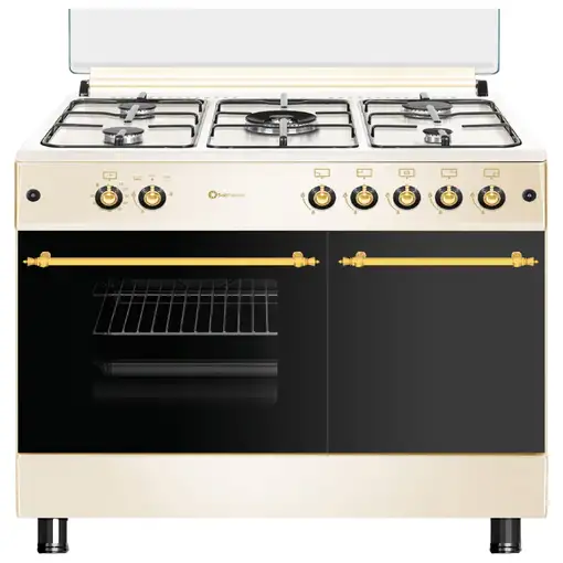 SOLTHERMIC® COCINA F9LT50G2-C GAS CREMA RÚSTICA 90X60 PORTABOMBONA