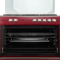 SOLTHERMIC® COCINA F9L50G2 GAS ROJO BURDEOS ESTILO RETRO 90X60 HORNO PANORAMICO