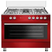SOLTHERMIC® COCINA F9L50G2 GAS ROJO BURDEOS ESTILO RETRO 90X60 HORNO PANORAMICO