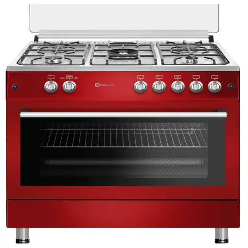 SOLTHERMIC® COCINA F9L50G2 GAS ROJO BURDEOS ESTILO RETRO 90X60 HORNO PANORAMICO