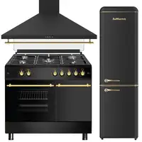 Solthermic® Pack Cocina Gas Negro 90x60 Portabombona + Campana  90 + Combi  1,88