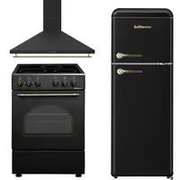 Solthermic® Pack Cocina Vtc Negra Rústica 50x50 + Campana 60 + Frigo Retro 1,47