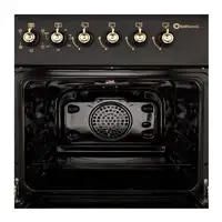 SOLTHERMIC® COCINA F6S40E5RB GAS NEGRA RÚSTICA 60X60 CON HORNO ELÉCTRICO