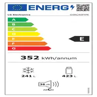 LG GSBC40PYPE nevera puerta lado a lado Independiente 664 L E Plata