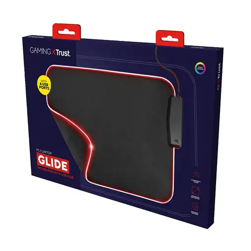 Trust GXT 765 Glide-Flex RGB Alfombrilla de ratón para juegos Negro, Rojo