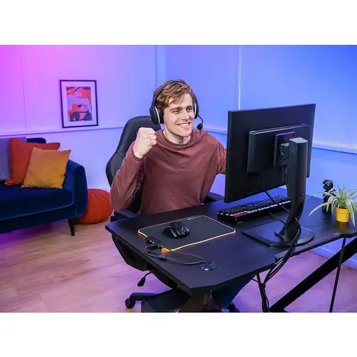 Trust GXT 765 Glide-Flex RGB Alfombrilla de ratón para juegos Negro, Rojo