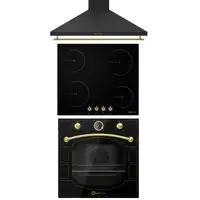 Solthermic® Pack Placa Vitro Pvtc60 4 Fuegos Rustic + Campana 60 + Horno Eléctrico