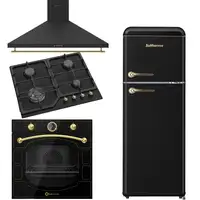Solthermic® Pack Placa Gas Sa022w Negra + Horno Eléctric + Campana 60 + Frigo 1,47