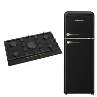 Solthermic® Pack Placa Gas Bl032 Negra Rustica De 70 + Frigo Retro 1,47 Negro