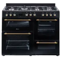 SOLTHERMIC® COCINA RANGE COOKER NEGRA RUSTICA 7 FUEGOS + 3 HORNOS ELÉCTRICOS
