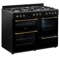 SOLTHERMIC® COCINA RANGE COOKER NEGRA RUSTICA 7 FUEGOS + 3 HORNOS ELÉCTRICOS