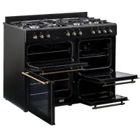 SOLTHERMIC® COCINA RANGE COOKER NEGRA RUSTICA 7 FUEGOS + 3 HORNOS ELÉCTRICOS