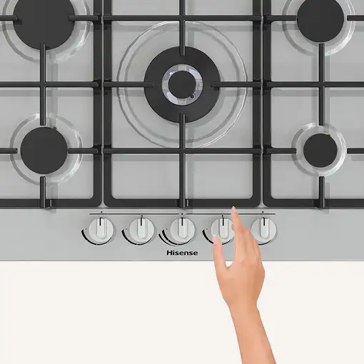Hisense GM773XF hobs Acero inoxidable Integrado 71 cm Encimera de gas 5 zona(s)