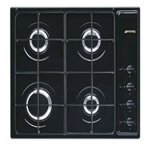 Smeg S64SN hobs Negro Integrado 60 cm Encimera de gas 4 zona(s)