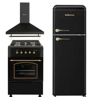 Solthermic® Pack Negro Rústico Cocina Gas + Campana H60pr + Frigorifico Retro 1,47
