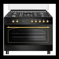SOLTHERMIC® COCINA F9L50G2RB GAS NEGRA RÚSTICA 90X60 HORNO PANORÁMICO