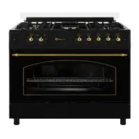 SOLTHERMIC® COCINA F9L50G2RB GAS NEGRA RÚSTICA 90X60 HORNO PANORÁMICO