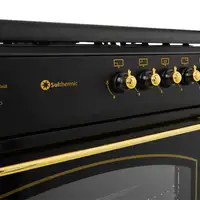 SOLTHERMIC® COCINA F9L50G2RB GAS NEGRA RÚSTICA 90X60 HORNO PANORÁMICO