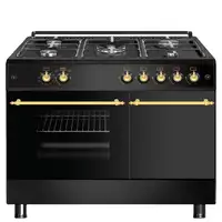 SOLTHERMIC® COCINA F9LT50G2 GAS NEGRO RÚSTICO 90X60 PORTABOMBONA