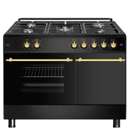 SOLTHERMIC® COCINA F9LT50G2 GAS NEGRO RÚSTICO 90X60 PORTABOMBONA