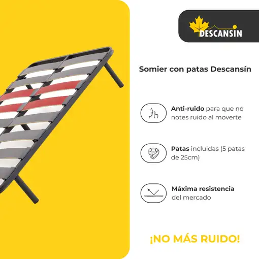 Somier con Patas Descansin | 100x190 cm | Materiales Resistentes | Silencioso