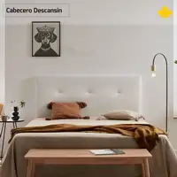 Cabecero de Cama Tapizado 90cm | Blanco | Directo a suelo sin agujeros | Descansin