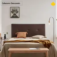 Cabecero de Cama Tapizado 90cm | Wengue | Directo a suelo sin agujeros | Descansin
