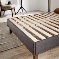 Base Tapizada Gris Con Patas | Medidas 180 x 200 | Base francesa Descansin