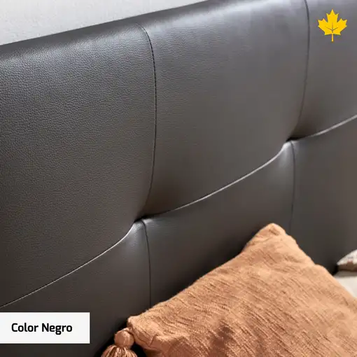 Cabecero de Cama Tapizado 105cm | Negro | Directo a suelo sin agujeros | Descansin