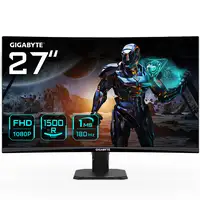 GIGABYTE GS27FC Monitor gaming curvo 27" FHD - 1920 x 1080, 180Hz, 1ms, 250 cd/m²,