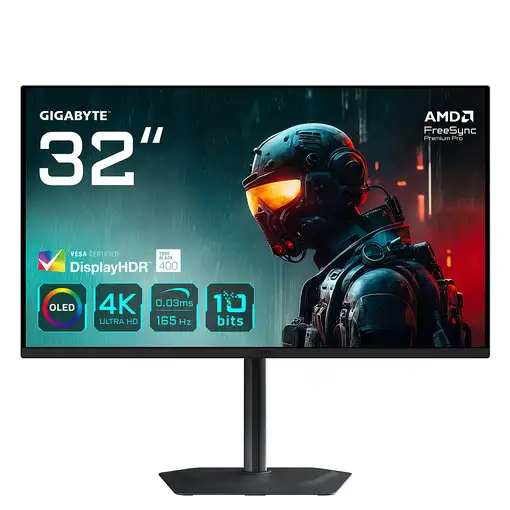 GIGABYTE MO32U 31,5'' Monitor Gaming OLED 4K UHD - 3840 x 2160, 165Hz, 0.03ms, 250