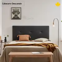 Cabecero de Cama Tapizado 180cm | Negro | Directo a suelo sin agujeros | Descansin