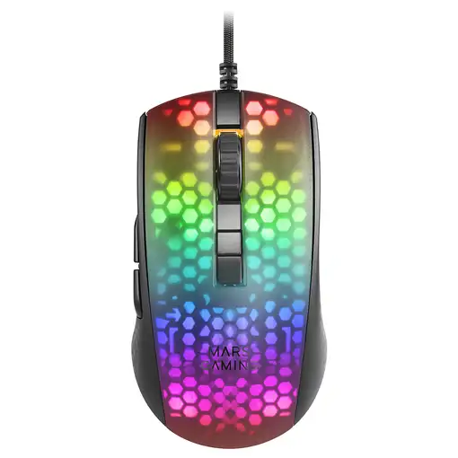 Mars Gaming MMR, Ratón Gaming RGB Chroma, Estructura Translúcida Ultra-ligera 58 g