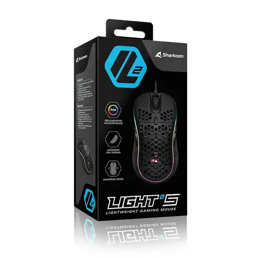 Sharkoon Light² S ratón Juego Ambidextro USB tipo A Óptico 6200 DPI